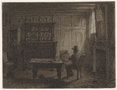 Uomo seduto in una stanza da Cornelis van der Griendt