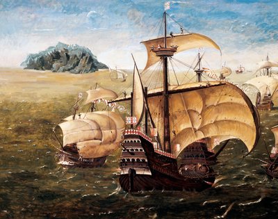 La flotta portoghese, copia del dipinto di Cornelius Anthoniszoon (1499-1557) da Cornelisz Anthonisz