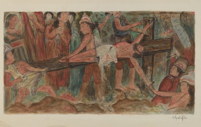 Stazioni della Croce n. 11. Gesù è inchiodato alla croce da Cornelius Christoffels