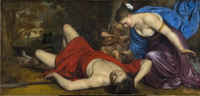 Venere e Cupido piangono la morte di Adone da Cornelius Holsteyn