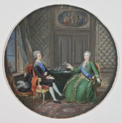 Re Gustavo III di Svezia e Caterina II di Russia a Fredrikshamn da Cornelius Hoyer