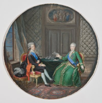 Re Gustavo III e Caterina II di Russia a Fredrikshamn 1783 da Cornelius Hoyer