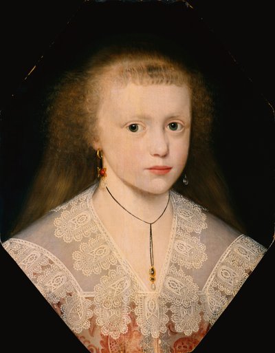 Ritratto di una giovane ragazza da Cornelius I (attr.to) Johnson