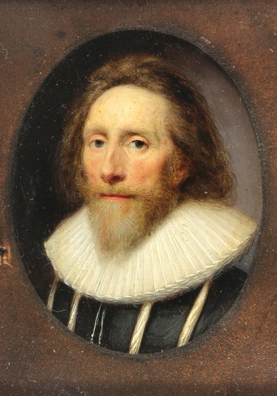 Un gentiluomo in doppietto nero con tagli, 1639 da Cornelius I Johnson