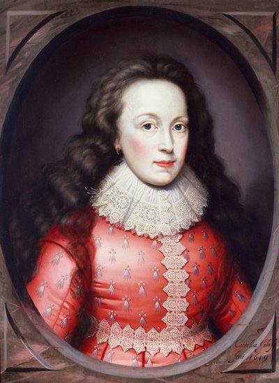 La contessa di Arundel in un vestito rosso da Cornelius I Johnson