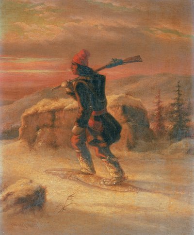 Cacciatore indiano nella neve da Cornelius Krieghoff