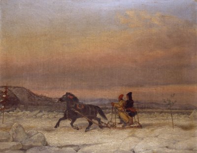 Slitta nella neve da Cornelius Krieghoff