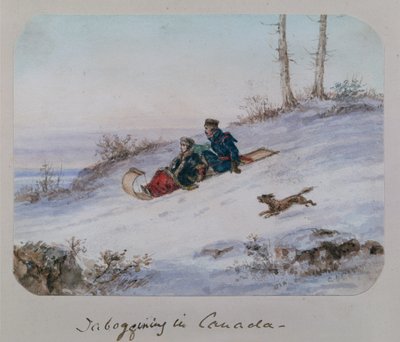 Slittino in Canada da Cornelius Krieghoff