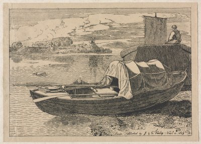 Barche su un Fiume, Mulino in Distanza da Cornelius Varley