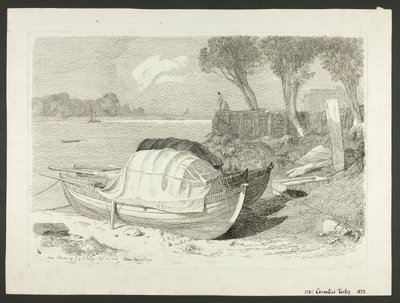 Barche arenate da Cornelius Varley