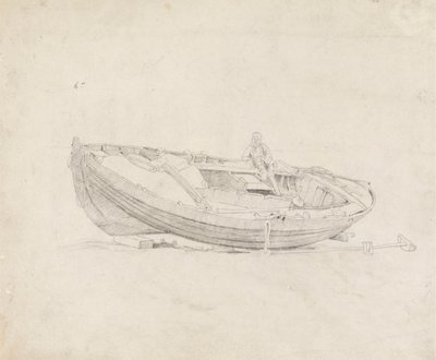 Studio di Barca Ormeggiata con Figura Seduta da Cornelius Varley