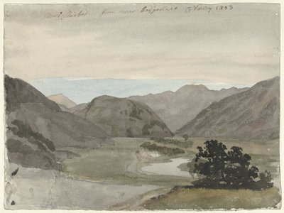 Veduta di Moel Siabod da Beddgelert, Galles del Nord da Cornelius Varley