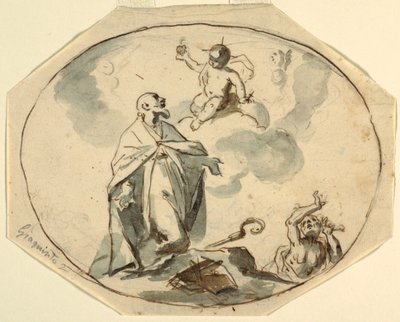 Vescovo Santo che adora il Bambino Gesù da Corrado Giaquinto