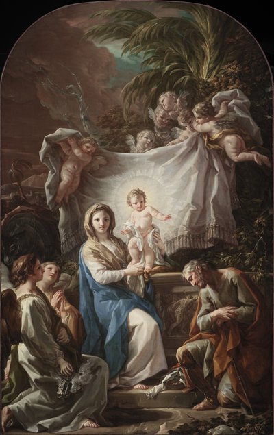 Il riposo durante la fuga in Egitto da Corrado Giaquinto
