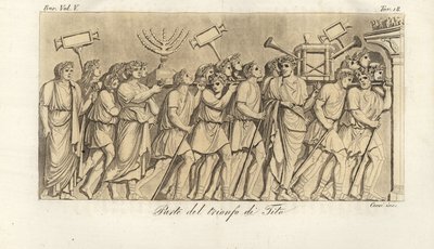 Soldati romani in processione con spoglie di guerra sull