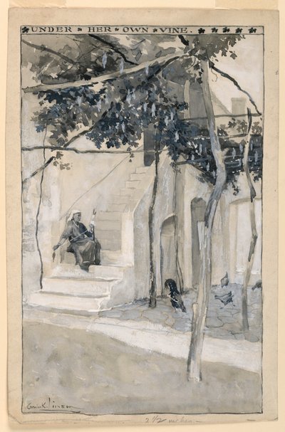 Sotto la sua vite, illustrazione per "Atene moderna" da Corwin Knapp Linson
