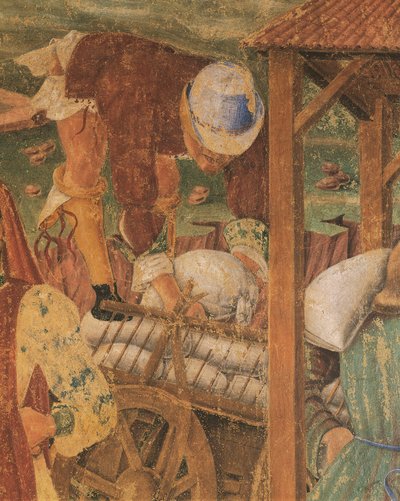 Mercante al lavoro, (dettaglio) da Cosimo (attr. to) Tura