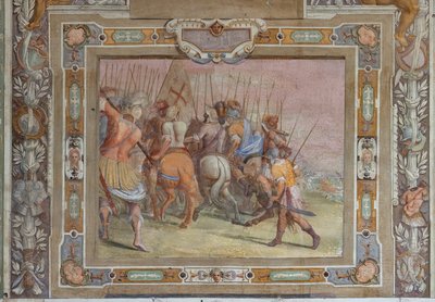 Scena di battaglia dagli Atti di Goffredo di Buglione alla presa di Gerusalemme, 1589-94 circa (affresco) da Cosimo Daddi