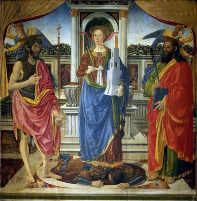 Santa Barbara con i santi Giovanni Battista e Matteo da Cosimo di Lorenzo Rosselli