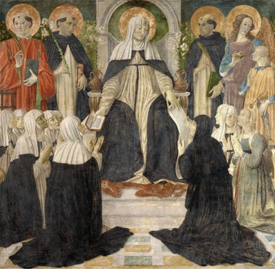 Santa Caterina da Siena come Madre Spirituale del Secondo e Terzo Ordine di San Domenico da Cosimo di Lorenzo Rosselli