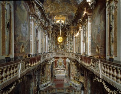 Vista interna della Chiesa di San Giovanni Nepomuceno da Cosmas Damian Asam