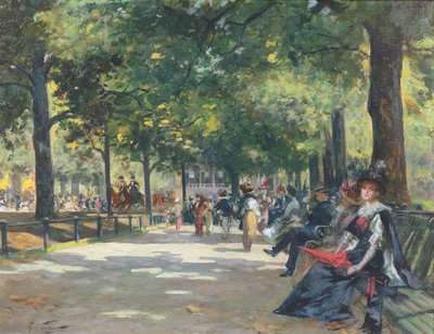 Figure eleganti, Rotten Row, Hyde Park, Londra da Count Girolamo Pieri Nerli