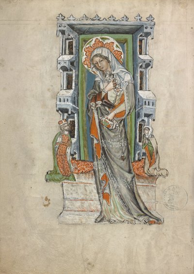Santa Edvige di Slesia con il Duca Ludovico di Legnica e Brieg e la Duchessa Agnès, 1353 da Court workshop of Duke Ludwig I