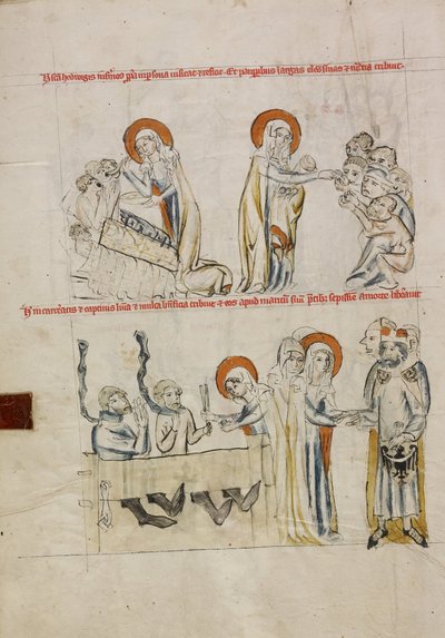 Hedwig che cura i malati; Hedwig che cura i prigionieri da Court workshop of Duke Ludwig I of Liegnitz and Brieg