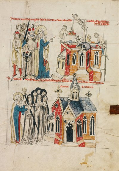 Edvige e il Nuovo Convento; Suore di Bamberga che si Stabilizzano al Nuovo Convento da Court workshop of Duke Ludwig I of Liegnitz and Brieg