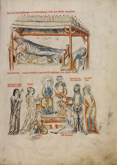 Enrico che Dorme ed Edvige che Prega; Enrico ed Edvige con i Loro Figli da Court workshop of Duke Ludwig I of Liegnitz and Brieg