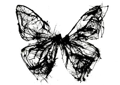 Farfalla nera, 2021 (inchiostro acrilico su carta di cotone) da Courtenay Kusitor