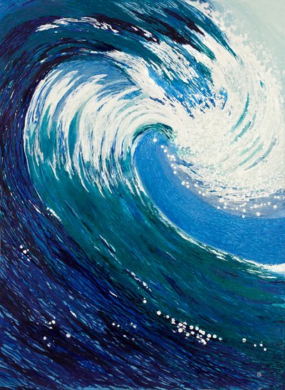 Acqua di vita, 2023 (inchiostro acrilico su carta di cotone) da Courtenay Kusitor