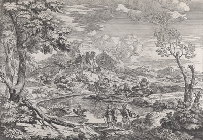 Paesaggio con un uomo che mostra a Mercurio l
