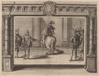 Luigi XIII a cavallo, riceve istruzioni da Crispijn de Passe II