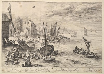 Scena del porto da Crispijn de Passe I