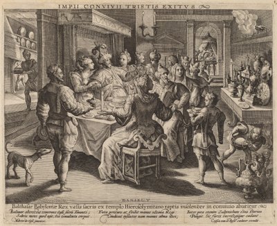 Il banchetto di Baldassarre da Crispijn de Passe I after Maarten