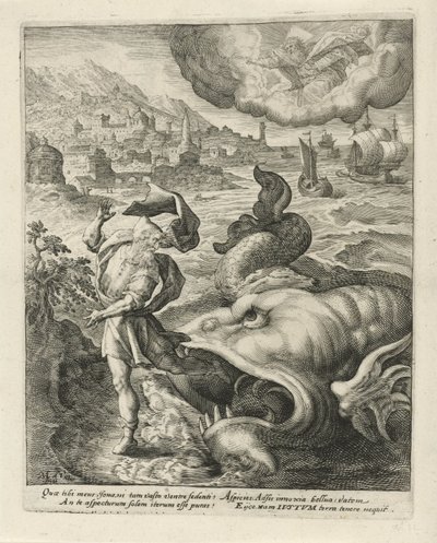 Il pesce vomita Giona sulla terra da Crispijn van de Passe (I)