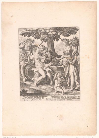 Uomo in Compagnia di Venere, Cerere e Bacco da Crispijn van de Passe (I)