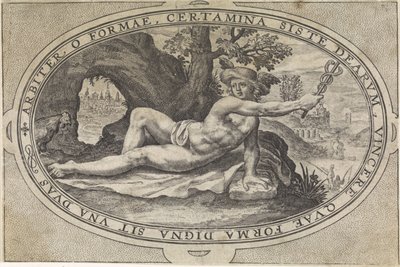 Mercurio (Goden en godinnen betrokken bij het oordeel van Paris) da Crispijn van de Passe (I)