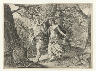 Circe trasforma Pico in un picchio (Metamorfosi di Ovidio) da Crispijn van de Passe (II) (after)