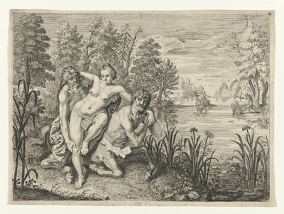 Nesso trasporta Deianira attraverso il fiume da Crispijn van de Passe (II) (possibly)