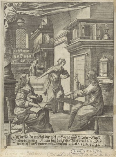 Cristo nella casa di Marta e Maria da Crispijn van den Queborn