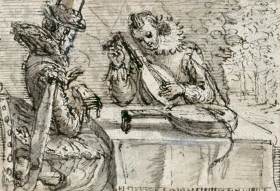 Giovane che suona un liuto da Crispin I de Passe