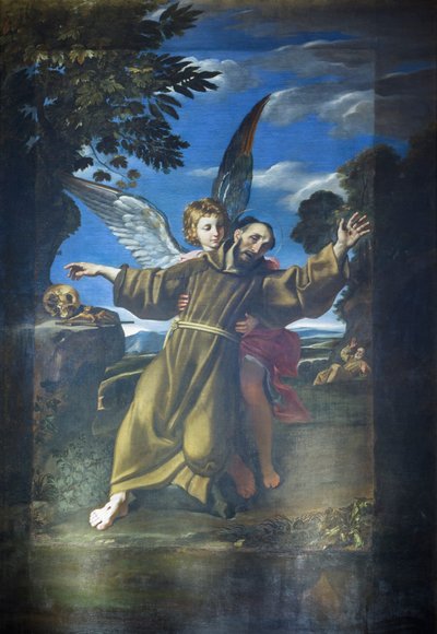 San Francesco sostenuto da un angelo in estasi da Crispin of Viterbo