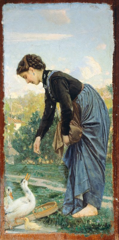 Giovane donna che nutre un