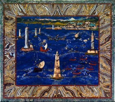 Tavolo con rappresentazione del porto di Livorno, c.1601-04 da Cristofano & Ligozzi Jacopo (1547 1626) Gaffurri