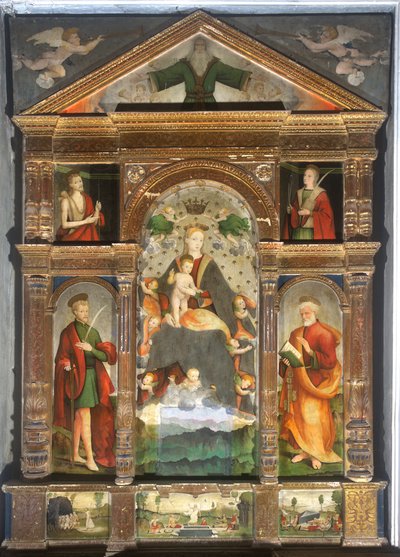 Madonna Incoronata con Bambino e Angeli, San Paolo, San Pietro da Cristoforo (fl.1525 1578) & Pancalino Raffaele (fl.1514 1573) Pancalino