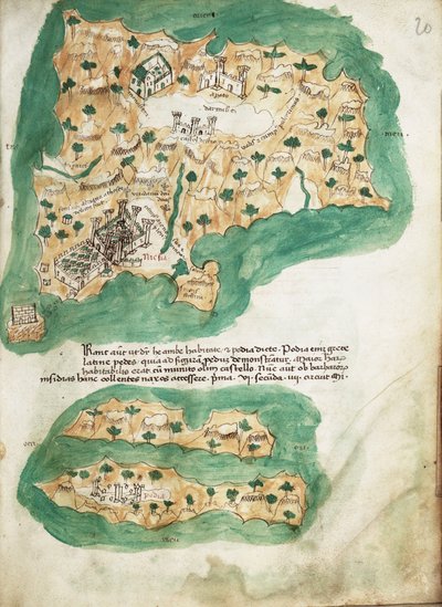 Carta pergamena di Naxos, c.1420 da Cristoforo Buondelmonti