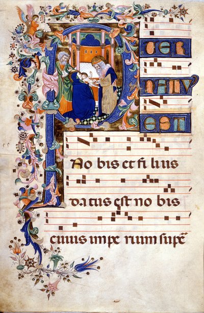 La circoncisione di Cristo in una letterina P. Partizione (Corale) del XV secolo di Cristoforo Cortese (prima metà del XV secolo). Biblioteca Brera, Milano da Cristoforo Cortese