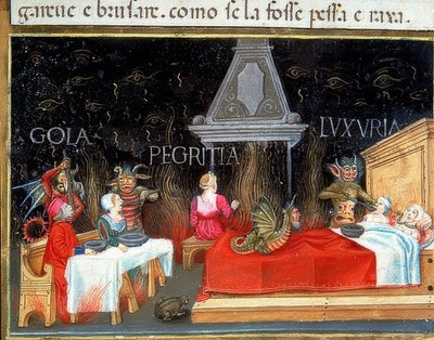 Punizione dei lussuriosi, dei golosi e dei pigri da Cristoforo De Predis